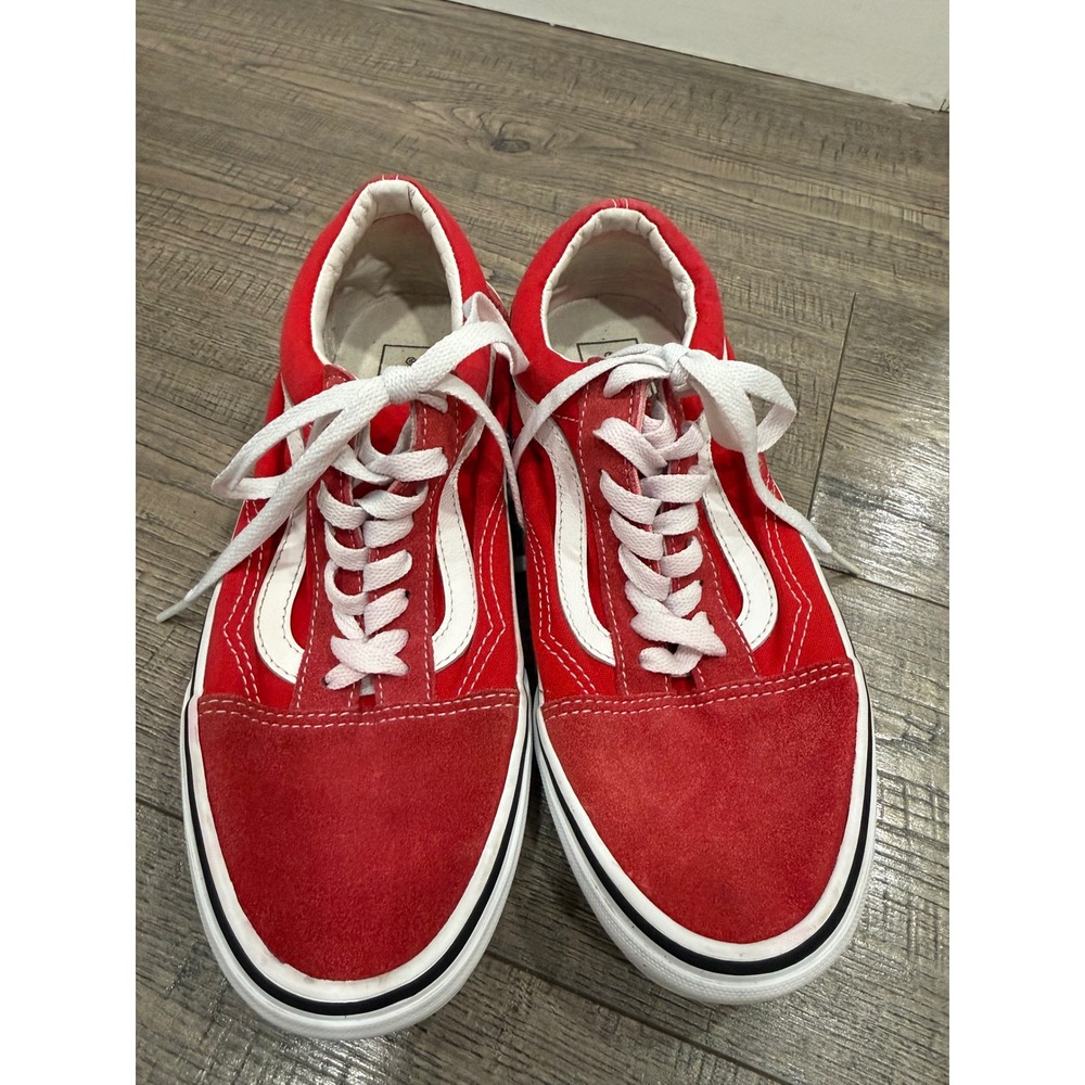 Vans Old Skool Red Suede Canvas Low Top Sneakers Womens 8 Mens 6.5